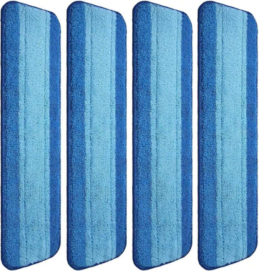 Gandeer 4 Pieces Microfiber Cleaning Pads Compatible With Bona Mop Reusable 18 Inch Replacement Cleaning Pads Washable Refills Replacement Heads For Floor Cleaning - Màu A - Xem 1