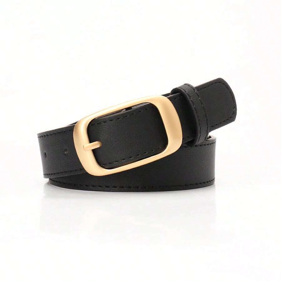 Hot Style Fashionable And Versatile Women's Belt Simple Style High-End Pin Buckle Belt Women's Decorative Jeans Belt Rodeo Cinturón - 黑色 - 查看 1