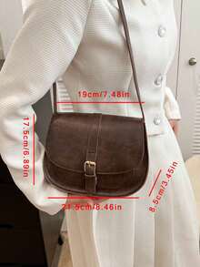 复古葡萄牙马鞍包，女士斜挎包，休闲百搭，尽显欧式风情，半圆形设计，可斜挎于肩部腋下——适合购物、学生等场合。 - 彩色 - 查看 4