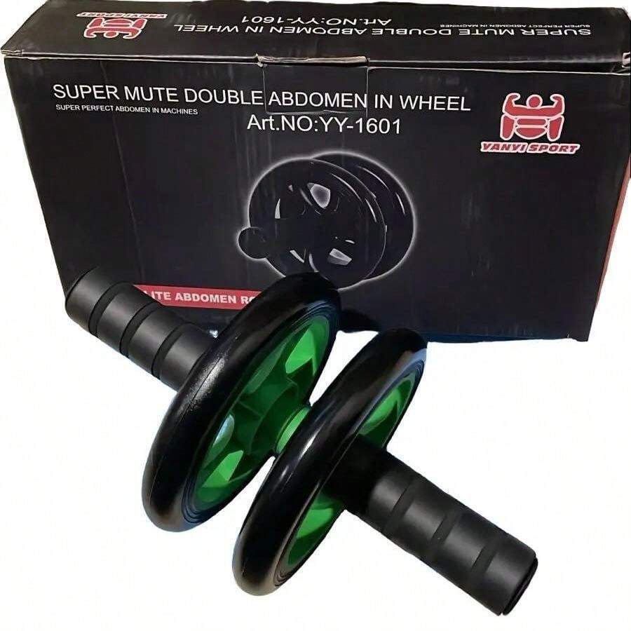 Rueda para Abdominales Doble con Base Antideslizante y Diseño Ergonómico - Negro - Ver 1