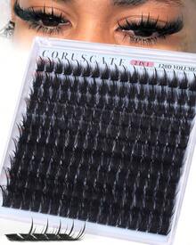 Wispy Spiked Lash Clusters Manga Anime Style DIY Eyelash Extensions - Lash Clusters Mini 120D Spiky - 查看 1