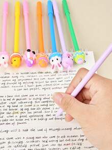 8/16支装兔子蛋形圆珠笔，独特设计，适合作为礼物送给朋友、同事、家人、办公室、学校、家庭、婚礼、新娘送礼会和派对。 - 彩色 - 查看 3