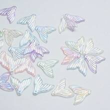 Acrylic Solid Color Iridescent Transparent Bow Bead DIY Handmade Hair Accessories, Earrings, Necklace Craft Supplies - Multicolor - View 4