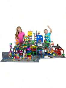 EstiloTendenciaStrictly Briks - Compatible Con Bloques De ConstruccióN  Placas De Carretera De 25.4 X 25.4 Cm, Paquete De 4 Placas Base De Ladrillo Para City Road, Street, Race Track, TamañO CláSico (2 RectosCalidad PremiumVersióN Mejorada - 4 caminos curvos - Ver 4