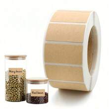 牛皮纸封口标签贴纸卷，自粘式，可书写，适用于包装和标签 - 彩色 - 查看 2