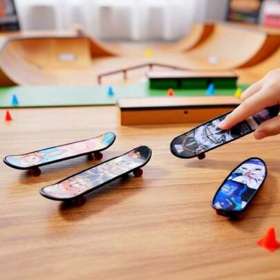 TendenciaPatineta Dedos Skate Set 6 Pz Fingerboards Coleccion Trucos Multicolor RojoCalidad premium