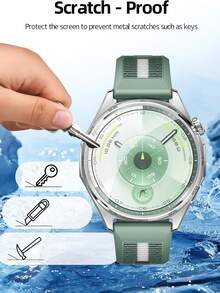 (3-Pack) One-Click Installation Tempered Glass Screen Protector For Huawei Watch GT6/GT5 41mm 46mm, GT5Pro/GT6 Pro 46mm, High-Definition Clear With Auto-Alignment Tool, Easy Installation For Beginners, 9H Hardness Anti-Scratch Bubble-Free - Multicolor - View 4