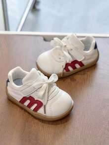 1 Pair Unisex Flat Soft Sole Non-Slip Casual Sneakers, Fashion Versatile Student Running Shoes Suitable For All Seasons - Red - View 4