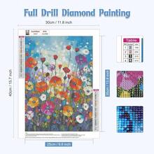 GHHKUD Diamond Painting Kits Colorful Wildflowers For Adults, DIY 5D Flowers Diamond Painting, Full Drill Diamond Art Kits Art Pictures For Relaxation Gifts Home Wall Decor 30x40cm - 野花 - 查看 3