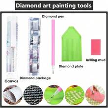 Yomiie Large 5D Diamond Art Kits For Adults, Elk Diamond Painting Art Animals DIY Full Round Drill Kits, Embroidery Rhinestone Diamond Crystal Craft Canvas Home Wall Decor 31.5x11.81 Inch - 麋鹿 - 查看 6