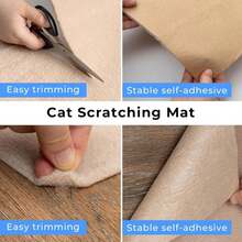 Cat Scratch Furniture Protector Couch Protector From Cat Claws Self-Adhesive Carpet Remnants Scratching Mat Trimmable DIY Climbing Covering Posts 78.7" X 15.8" Blue Grey - MàuB - Xem 3