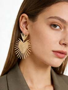Yanxyad 1/9 pares de pendientes, material de aleación, chapado en oro de 14K, estilo elegante y retro, pendientes de mujer para vacaciones - Dorado - Ver 21