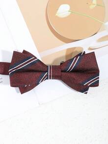 1 pieza Corbata de moño elegante y de moda con rayas para hombre, adecuada para negocios, banquetes, fiestas, bodas, trajes y vestimenta formal - A - Ver 5