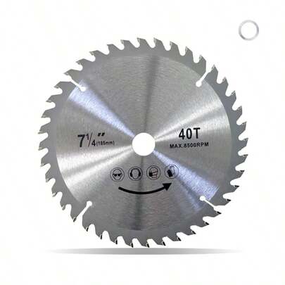 Hoja de sierra circular de 7 pulgadas, 40 dientes, 185 mm, para madera, hoja de sierra profesional para trabajos en madera, adecuada para madera dura, madera blanda, aglomerado, contrachapado y diversos materiales de madera