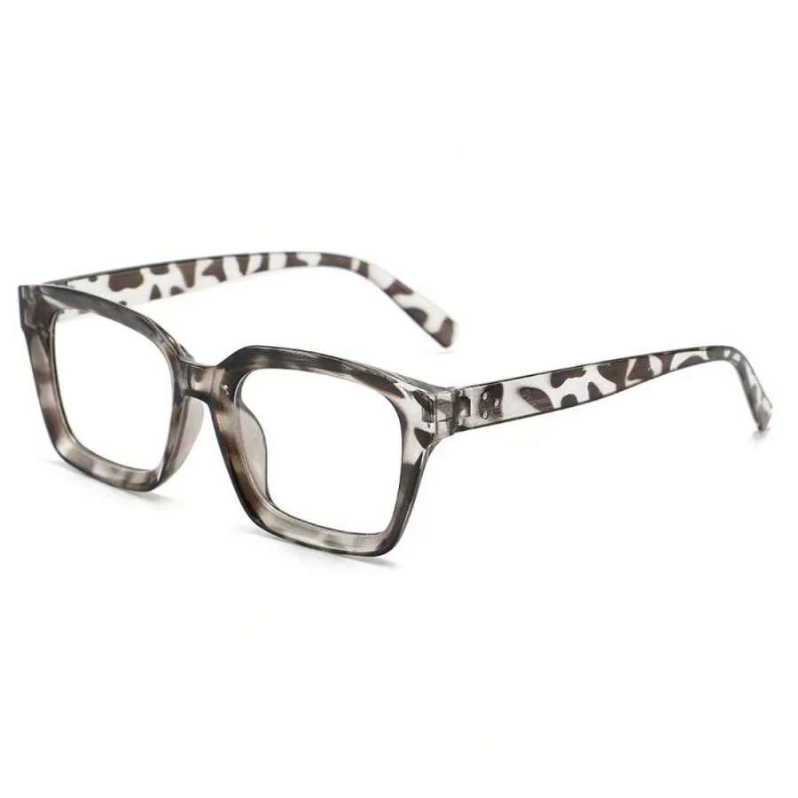 Women's Plastic Square Full Frame High-Quality Fashion Casual, European And American Popular Reading Glasses, Suitable For Daily Wear - Bánh pudding đậu phụ trắng - Xem 1