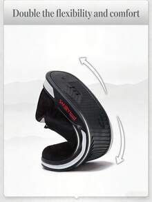 2026新款男士休闲鞋，舒适透气布面鞋，圆头套脚鞋，轻便软底刺绣商务休闲鞋 - 黑色 - 查看 10