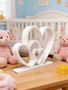 1pc Heart-Shaped Statue, Minimalist Black And White Design, Love Statue Decor, Bookshelf/Desk Ornament, Holiday/Housewarming Gift, Home Decor, Suitable For Nursery, Bedroom, Nursing Room - Multicolor - View 8