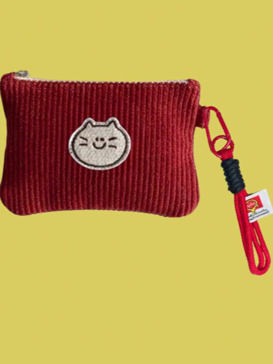 2PCS Women's Coin Purse Corduroy Clutch Bag With Keychain, Zippered Coin Pouch, Women's Makeup Bag, Mini Storage Bag, Small Bag, Portable Wallet, Coin And Key Pouch, Essential Fashion Daily Accessories, Ideal Small Gifts For Festivals, Parties And Weddings, Party Favors, Wedding Accessories, Casual Style, Zipper Closure, Small Wallet, Fashion Items, Hand Washable, Mini Wallet, Gifts And Giveaways - Multicolor - View 1