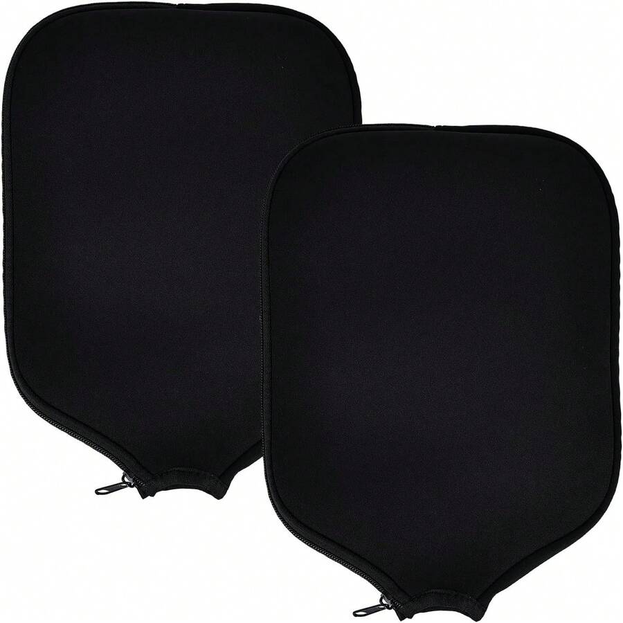 2个装匹克球包套，拉链封口，适用于大多数匹克球拍 - 黑色 - 查看 1