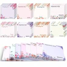 24 Packs Prayer Sticky Notes Floral Pocket Prayer Board Supplies Chris 1tian Bible Verse Notepad Aesthetic Inspirational Notepads Bulk Mini Memo Notebook For Message Reminder Gifts Diary Lists - Hồng và Trắng - Xem 1