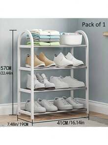 Multi-Tier Sturdy Tabletop Shoe Rack, Home Use, Minimalist Entryway Shoe Cabinet, Multifunctional Dorm Shoe Rack, Minimalist Design - Black - View 2