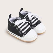 柔軟鞋底嬰兒運動鞋0-1歲防滑透氣步行鞋0-6-12個月中性時尚休閒帆布鞋,適用於男女寶寶