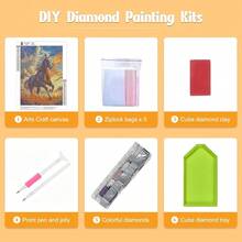 GHHKUD Diamond Painting Kits Horse For Adults, DIY 5D Sunset Diamond Painting, Full Drill Animal Diamond Art Kits Art Pictures For Relaxation Gifts Home Wall Decor 30x40cm - Horse - 查看 7