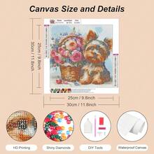 AMORARS Dog Diamond Painting Kit For Adults, 5D Flower Diamond Art For Beginners - DIY Full Diamond Dot Gem Art Painting, Suitable Gifts And Home Wall Decoration Crafts, 12x12Inch - 狗-1 - 查看 5