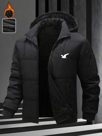 Herrjacka för utomhusbruk, fritidsaktiviteter, moderiktig, avtagbar, tjock, termofodrad jacka med flera fickor, lämplig som present till pojkvän, make, pappa, höst/vinter