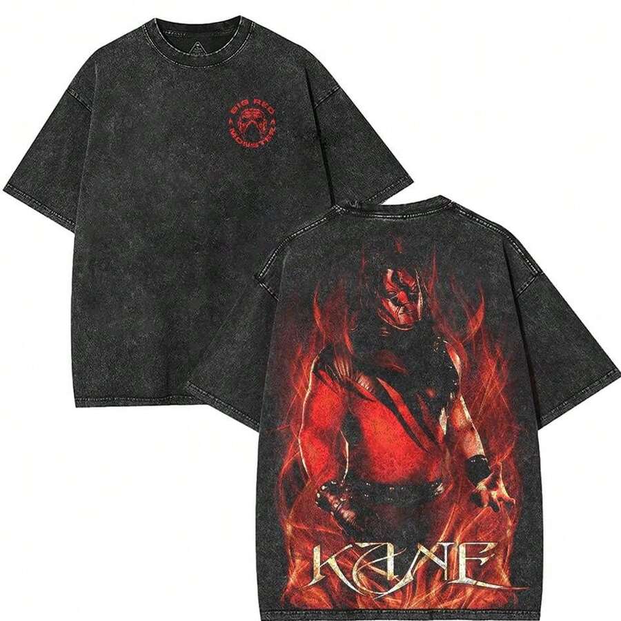 KANE Wash T-Shirt, WWE Shirt, Graphic Tee, Unisex T-Shirt, Men Gifts Top Menswear Underwear Prints Seamless WWE Fan Clothing - màu đen - Xem 1
