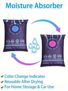 Reusable Silicone Dehumidifier Bags | Home, Car, Bedroom And Wardrobe Dehumidifier | High Absorbency, Anti-Mold, Odor Reduction | Bathroom, Car, Wardrobe, Air Purifier Essential | Home Dehumidifier Bags,Cute Stuff,Mother's Day Gift,Bedroom Decor,Garden,Kitchen Decor,Summer,Beach,Travel Essentials,Room Decor,Squishy,Graduation - Multicolor - View 2