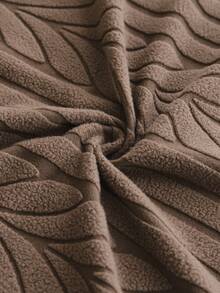 1PC Modern Minimalist Style Wheat Pattern Elastic Fully Enclosed Sofa Cover, All-Season Universal Sherpa Jacquard Pet-Friendly Anti-Dirt Lazy Sofa Protector Slipcover, Machine Washable - Dark Brown - View 4