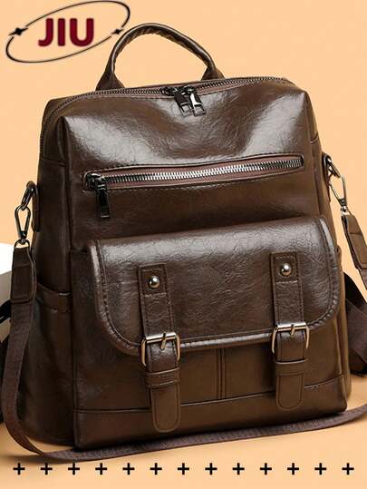 Mochila vintage antirrobo de piel sintética suave, bolso de moda multifuncional para uso diario, bolso de viaje ligero con múltiples bolsillos y gran capacidad, mochila minimalista conveniente, adecuada para estudiantes, enfermeras, maestros, personas de negocios, viajes, traslados, compras, oficina, citas, senderismo, entrenamiento, trabajo, regalo de cumpleaños, regalo de vacaciones