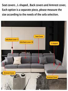 1pc All Season Jacquard Plush Anti-Slip Sofa Seat Cushion Cover, Soft & Skin-Friendly Modern Style, Pet-Proof & Elastic Sofa Slipcover, Suitable For L-Shaped Combination Sofa And 1/2/3/4 Seater Sofa (Sold Individually) - Dark Grey - View 11