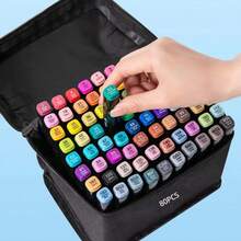 12/24/30/36/48/60/80/120/168 Colores, Pluma especial de acuarela para estudiantes, Pluma de marcador de doble cabeza especial de arte para estudiantes, Pluma de marcador especial para estudiantes de secundaria y preparatoria, Compatible con cuaderno de dibujo para estudiantes - Multicolor - Ver 9