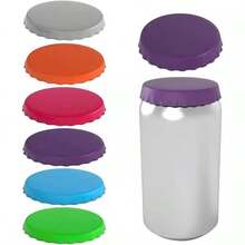 6pcs Reusable Silicone Soda Can Covers, Fit Standard Canned Beverages, Soda, Drinks, Juice - Multicolor - View 1