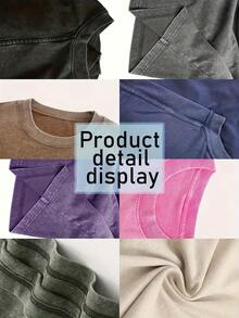 Eren  Shirt, Wings Of Freedom Washed Tee, Vintage Oversized Graphic, Anime Merch 2025, Soft Menswear Top Casual Fit - 黑色 - 查看 4