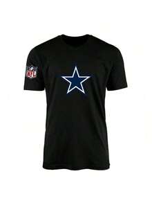 100% Cotton Unisex T-Shirt For Men And Women - American Football Team - Cowboys Shirt/Blouse On  - Star - 黑色 - 查看 3