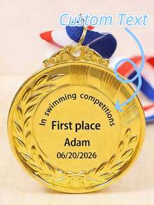 Personalized Kids Achievement Medal With Custom Name & Date, Children's Reward Gift For Sports Day/Graduation/Baby Shower/Potty Training, Engraved Gold Medal For Toddlers & Schoolers.