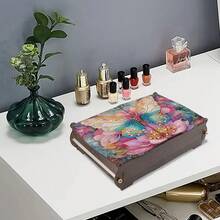 1pc/6pcs DIY Diamond Painting Kit - Daisy, Lotus, Butterfly, Hummingbird, Lily Of The Valley, Mandala, Eagle Pattern Wooden Storage Box, Multi-Functional Dustproof Double-Lid Box For Jewelry And Crafts Organization, Home Decor, Perfect Gift For Living Room, Valentines Day, Mother's Day, Easter, Birthday - Multicolor - View 4