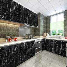 1 Roll Marble Contact Paper, Peel And Stick Wallpaper For Kitchen Cabinets, Countertops, Walls, 15.74 Inches X 393.7 Inches - Black - View 6