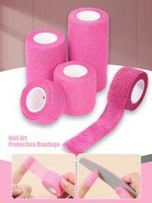 1pc/6pcs Nail Protection Bandage, Self-Adhesive Nail Wrap, Easy To Tear, Multi-Functional Breathable Elastic Adhesive Tape, Suitable For Home And Nail Salon Use. Nail Art Supplies, Nail Tools, Nail Art Tools, Back To School Season, Nail Care, Nail Tools (Applicable To Nail Sticker)