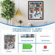 EMIEAUFG Diamond Art Kits For Adults, Urban Christmas Snow Scenery Diamond Painting Kit For  And Beginners, 5D Round Full Drill Craft, Home Wall Decor 12\ X 16\ - SR76 - View 5