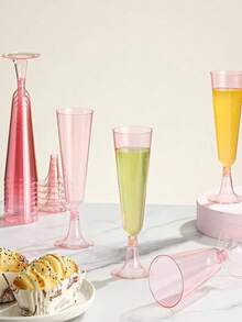 5.5oz Premium Reusable Champagne Flutes, Suitable For New Year, Parties, Weddings, Birthdays, Valentine's Day, And Various Gatherings
