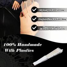 White Lace Fan Lace Hand Fans Foldable Handheld Folding Fans Tea Party Accessories Wedding Bridal Dancing - trắng - Xem 6