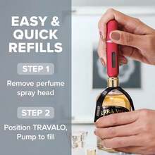 Travalo Classic HD Perfume Atomizer - Leak-Proof And TSA Approved For Air Travel - Reusable, Airtight, Easy-Fill Mini Pump Sprayer - Lightweight, Elegant Design W\/Volume Window - Red 0.17oz - MàuF - Xem 7