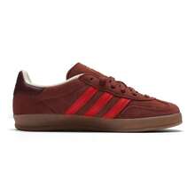 Adidas 男女通用 Gazelle 室内休闲运动鞋，简约舒适，日常穿着 IH9661 - 狐狸棕/亮粉紅螢光/樹脂黃 - 查看 2