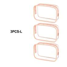 12 túi đựng mỹ phẩm trong suốt bằng PVC có khóa kéo - Túi đựng đồ dùng vệ sinh cá nhân chất lượng cao, lý tưởng cho du lịch, phòng tắm và các vật dụng cần thiết khi đi nghỉ mát (Cỡ trung bình, trong suốt), phụ kiện phòng tắm, túi đựng, túi trang điểm, đồ dùng du lịch thiết yếu - Hồng - Xem 28