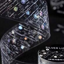 1roll/8rolls Dreamy Starry Sky Washi Tape, Glitter Star Decorative Tape, Scrapbooking Supplies, Planner Stickers, 78.74 Inches (200cm) Starry Shining Series Tape, Cutting Decorative Notebook, Scrapbook, Handmade Diary, DIY, PET Tape, Office & School Supplies - Whispers Of the Stars - View 10