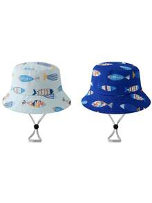 Kids Sunscreen Hat Anti-UV Sun Ion Cap For Boys Girls Babies, Thin Style Sunshade Bucket Hat, Summer